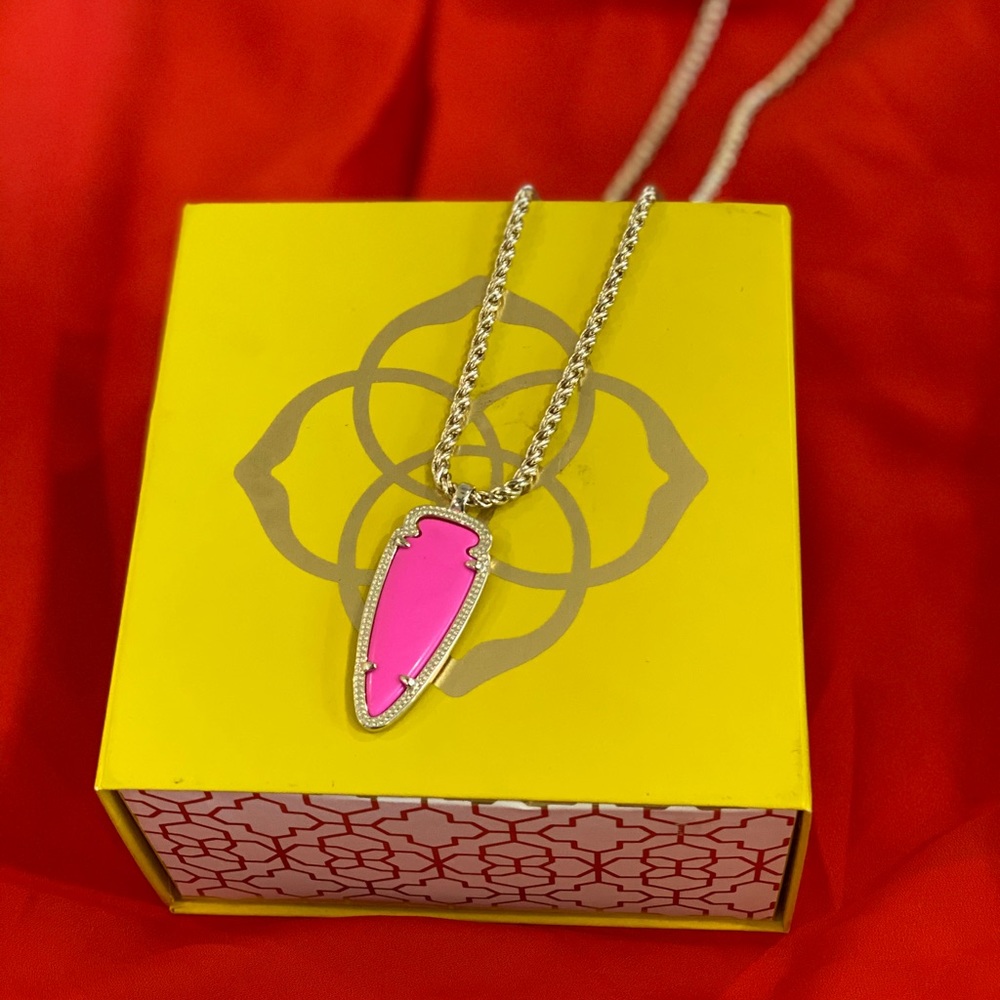 Kendra Scott Gold Necklace with Pink Pendant